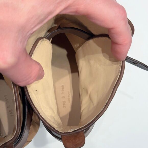 Rag & Bone Women’s Kinsey Brown Nubuck Leather Victorian Ankle Bootie Size 8.5 - Picture 9 of 16